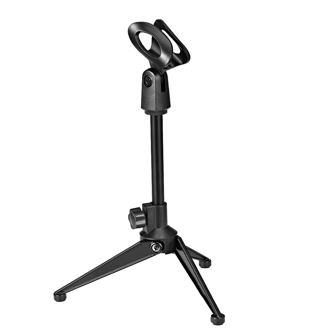 uxcell Uxcell Adjustable Desktop Microphone Stand Tripod Foldable Tabletop Stand Holder with Mic Clip