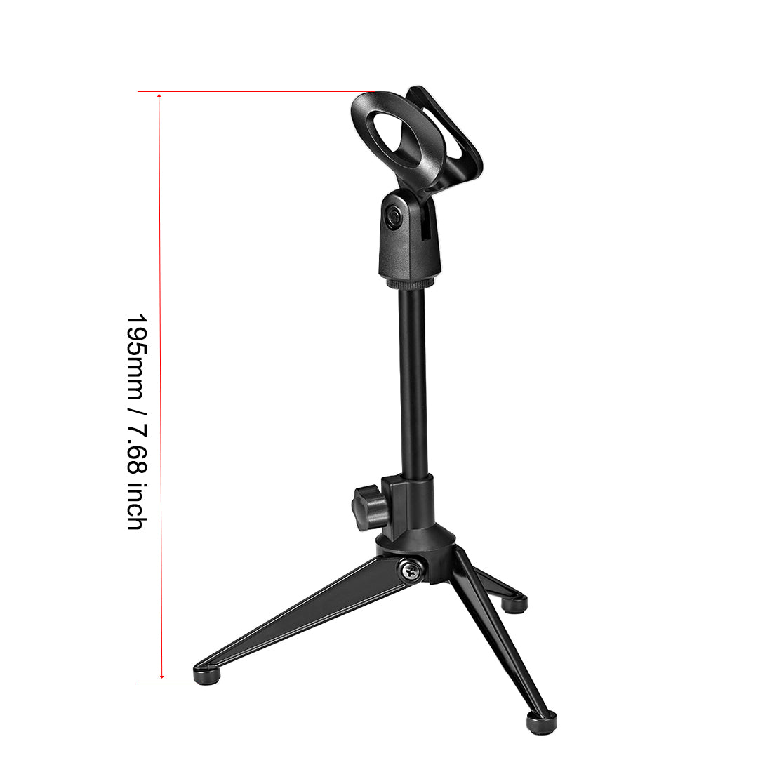 uxcell Uxcell 2pcs Adjustable Desktop Microphone Stand Tripod Foldable Tabletop Stand Holder with Mic Clip