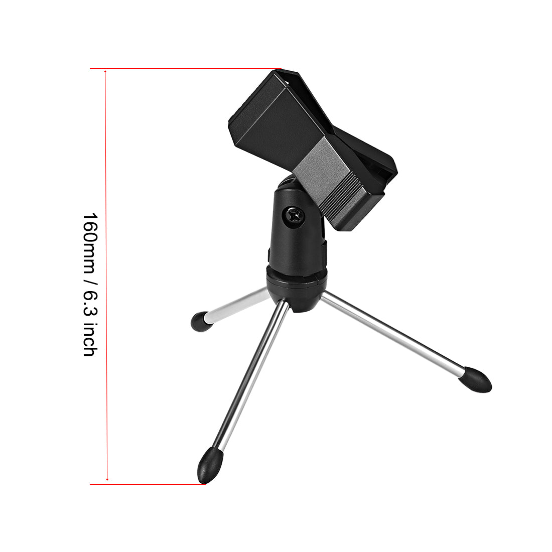 uxcell Uxcell 2pcs Universal Adjustable Desktop Microphone Stand Tripod Tabletop Stand Holder with Mic Clip
