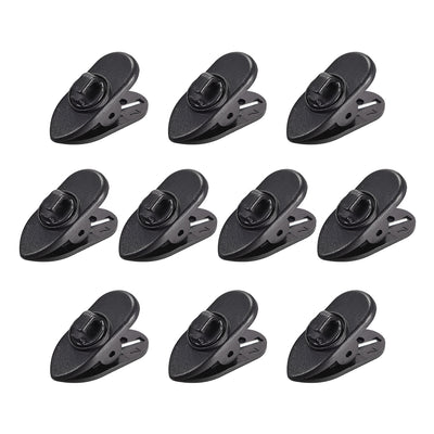 Harfington Uxcell 10 Pieces Earphone Clips Wire Shirt Rotate Black Earphone Cable Clothing Clip