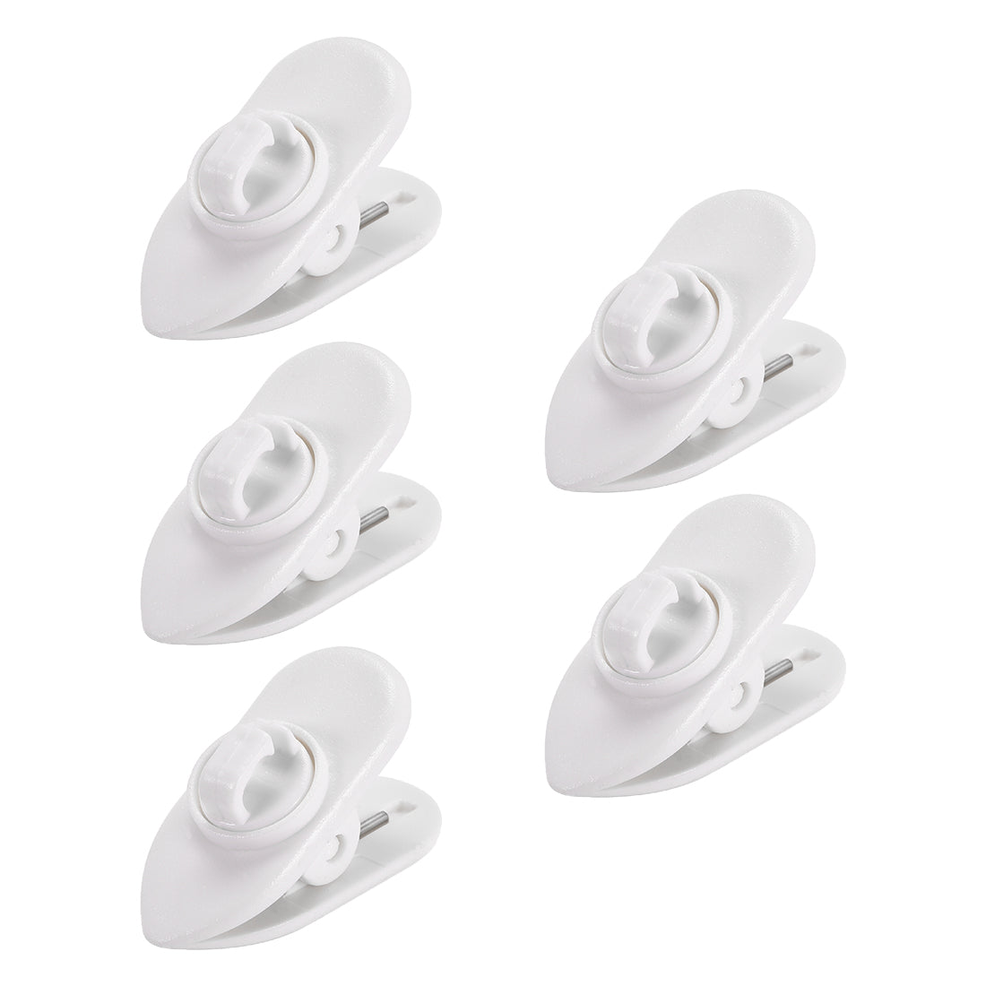 uxcell Uxcell 5 Pcs Earphone Clips Wire 360 Degree Rotate White Earphone Cable Clothing Clip