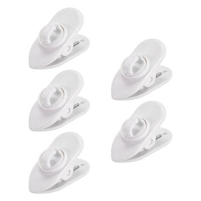Harfington Uxcell 5 Pcs Earphone Clips Wire 360 Degree Rotate White Earphone Cable Clothing Clip