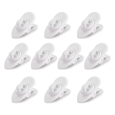 Harfington Uxcell 10 Pcs Earphone Clips Wire 360 Degree Rotate White Earphone Cable Clothing Clip