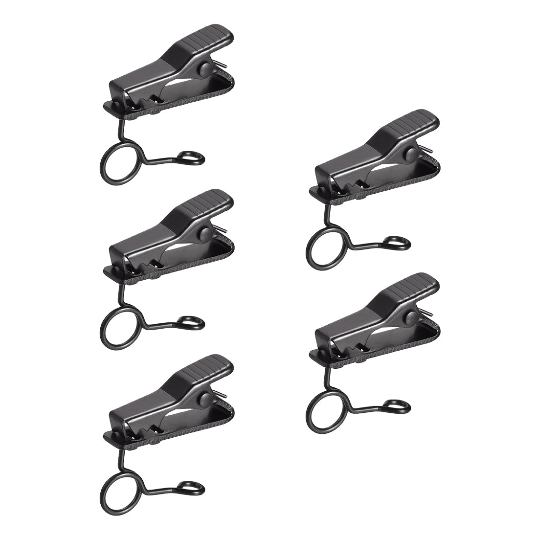 uxcell Uxcell 5 Pcs Earphone Clips Wire Tight Rotate Black Earphone Cable Clothing Clip