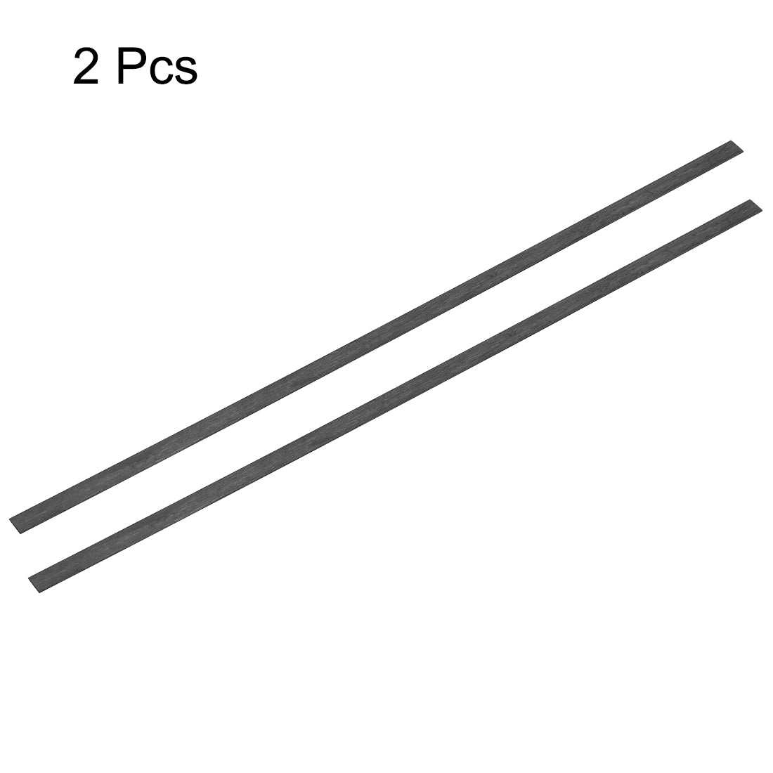 uxcell Uxcell Carbon Fiber Strip Bars 0.6x5mm 400mm Length Pultruded Carbon Fiber Strips for Kites, RC Airplane 2 Pcs