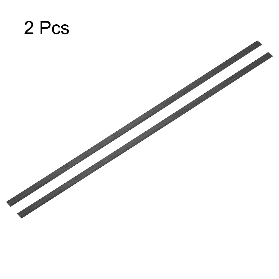 uxcell Uxcell Carbon Fiber Strip Bars 1x5mm 400mm Length Pultruded Carbon Fiber Strips for Kites, RC Airplane 2 Pcs
