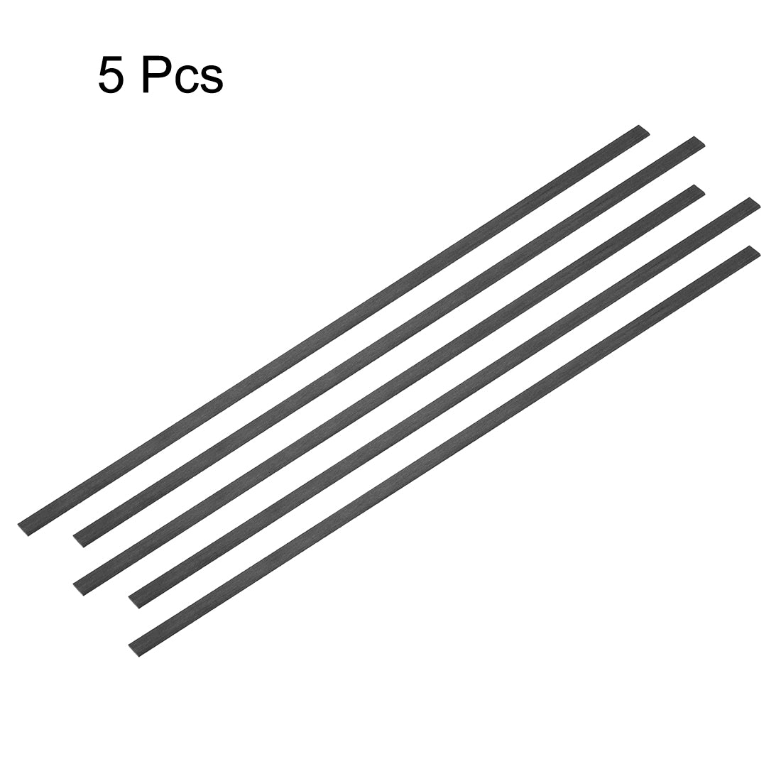 uxcell Uxcell Carbon Fiber Strip Bars 1x5mm 400mm Length Pultruded Carbon Fiber Strips for Kites, RC Airplane 5 Pcs