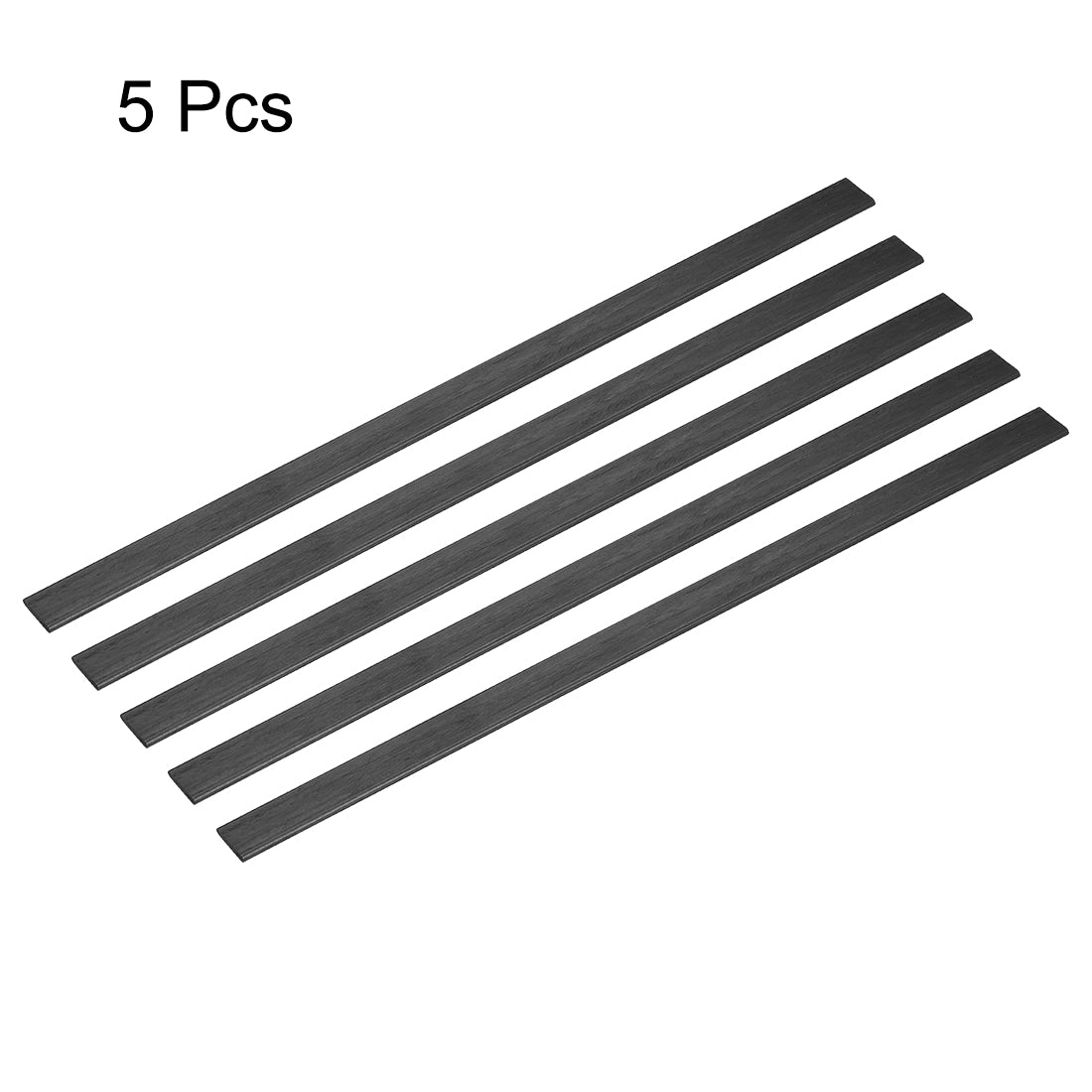 uxcell Uxcell Carbon Fiber Strip Bars 2x10mm 200mm Length Pultruded Carbon Fiber Strips for Kites, RC Airplane 5 Pcs
