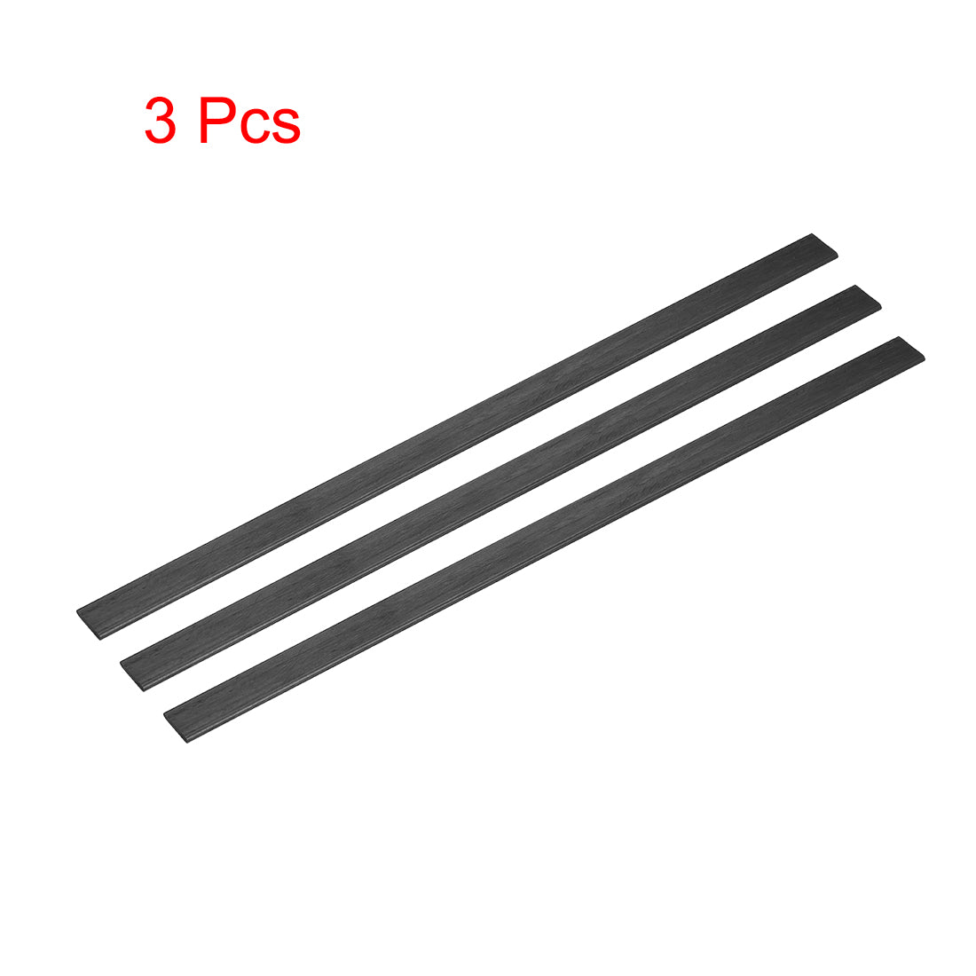 uxcell Uxcell Carbon Fiber Strip Bars 2x10mm 400mm Length Pultruded Carbon Fiber Strips for Kites, RC Airplane 3 Pcs