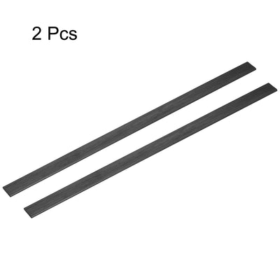 Harfington Uxcell Carbon Fiber Strip Bars 2x10mm 600mm Length Pultruded Carbon Fiber Strips for Kites, RC Airplane 2 Pcs