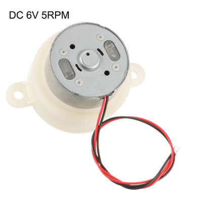 Harfington Uxcell 2PCS DC 6V 5RPM High Torque Rotary Speed Dual Flat Tapping Shaft Deceleration Reducing Motor, 2-Wire Connecting