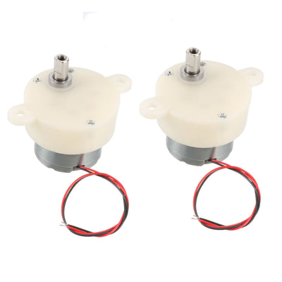 Harfington Uxcell 2PCS DC 6V 5RPM High Torque Rotary Speed Dual Flat Tapping Shaft Deceleration Reducing Motor, 2-Wire Connecting