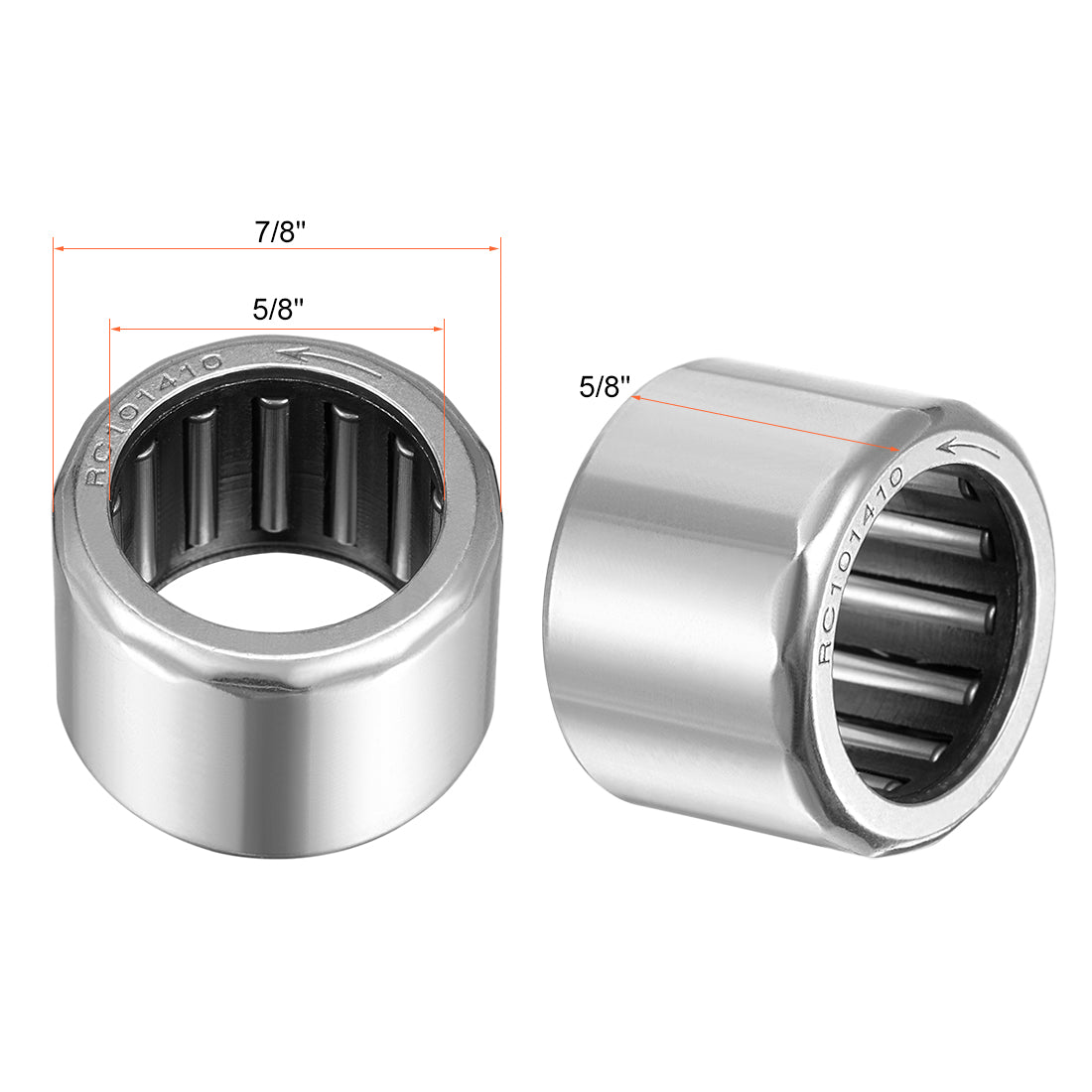 uxcell Uxcell RC101410 Needle Roller Bearings, One Way Bearing, 5/8" Bore 7/8" OD 5/8" Width