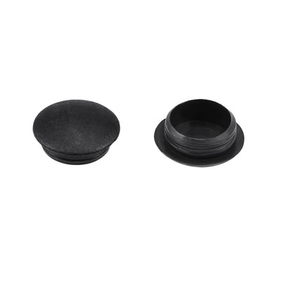 Harfington Uxcell Screw Cap Cover,50Pcs 12mm Dia Black Plastic Locking Hole Plug Button Top Flush Type for Cabinet Cupboard Shelf