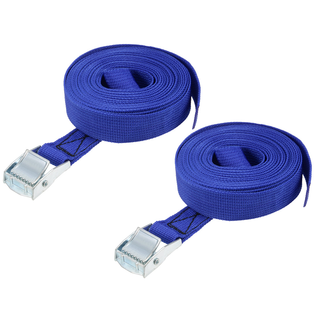 uxcell Uxcell 4.5M x 25mm Lashing Strap Cargo Tie Down Straps w Cam Lock Buckle 250Kg Work Load, Blue, 2Pcs