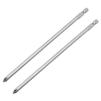 uxcell Uxcell 2pcs 1/4-Inch Hex Shank 200mm Length Phillips 6PH1 Magnetic Screw Driver S2 Screwdriver Bits