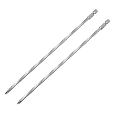 uxcell Uxcell 2pcs 1/4-Inch Hex Shank 250mm Length Phillips 5PH2 Magnetic Screw Driver S2 Screwdriver Bits