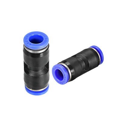 uxcell Uxcell Plastic Straight Union Push to Connect Tube Fitting 8mm or 5/16"  OD Push Fit Lock Blue