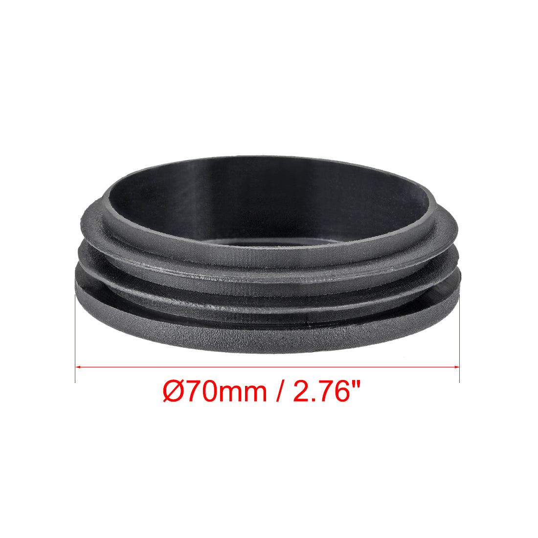 uxcell Uxcell 24Pcs 70mm Dia Plastic Tubing Plug Round Post End Caps for Handrail Stair Newel Guardrail Tube Black