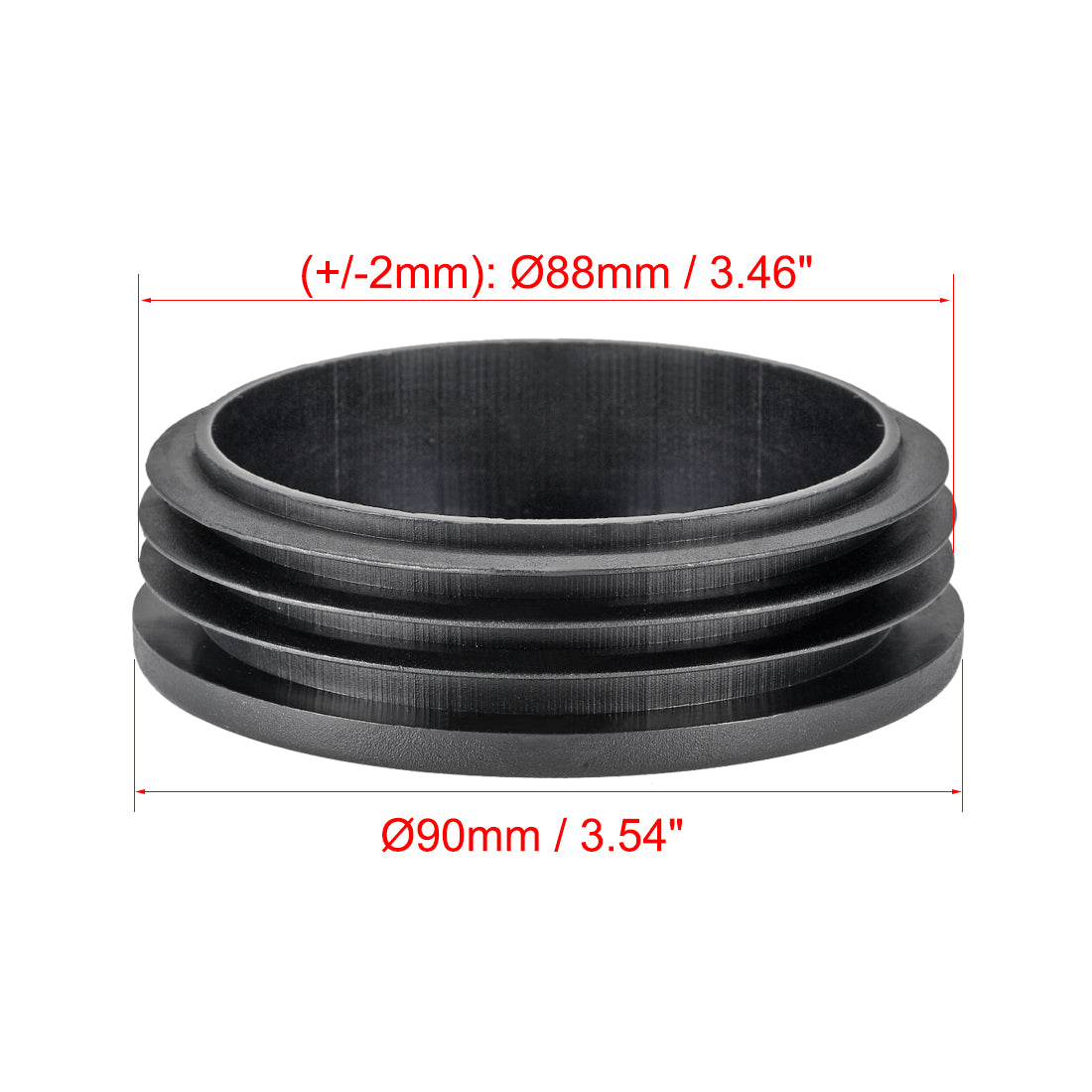 uxcell Uxcell 90mm Dia Plastic Tubing Plug Round Post End Caps for Handrail Stair Newel Guardrail Tube Black