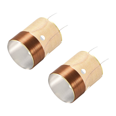 uxcell Uxcell 2pcs 25.5mm 1" Woofer Voice Coil Dual Layers Round Copper Wire Bass Speaker Audio Repair Parts