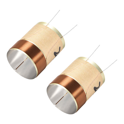 Harfington Uxcell 2pcs 25.5mm 1" Woofer Voice Coil Dual Layers Round Copper Wire Bass Speaker Audio Replace Parts