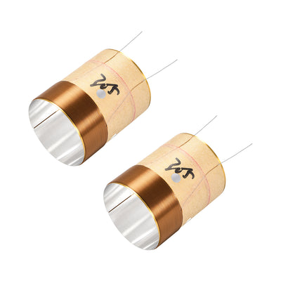 Harfington Uxcell 2pcs 30.5mm 1.2" Woofer Voice Coil Dual Layers Round Copper Wire Bass Speaker Audio Replace Parts