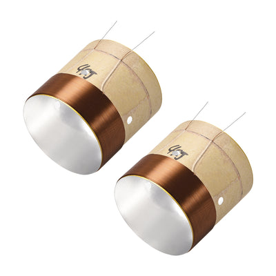 Harfington Uxcell 2pcs 49.5mm 2" Woofer Voice Coil 2 Layers Round Copper Wire for Bass Speaker Audio Repair