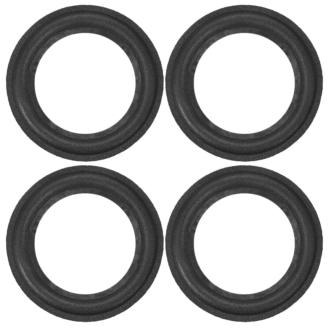 uxcell Uxcell 4" Inch Foam Edge Folding Ring  Horn Replacement Parts for Black   4Pcs