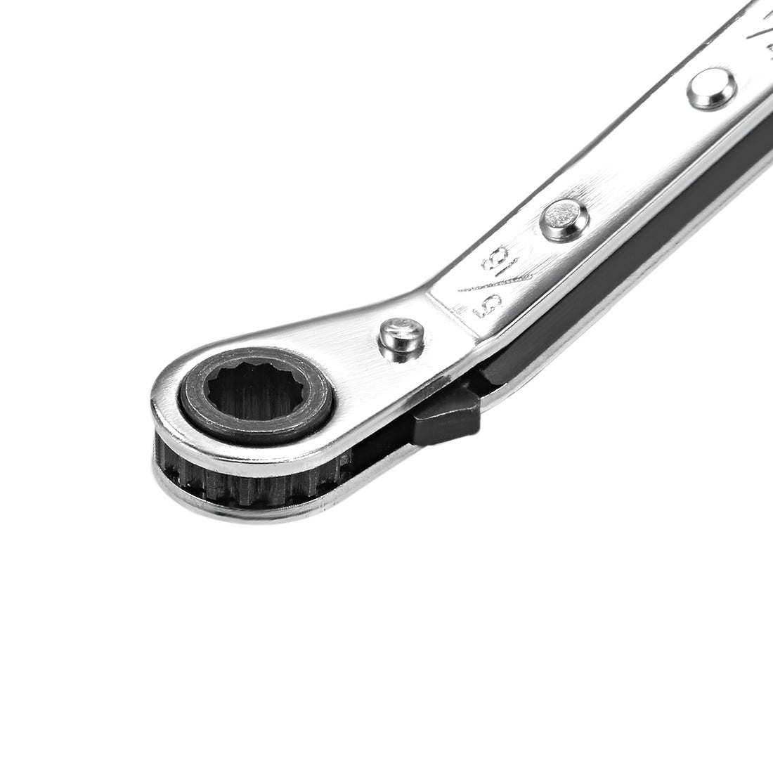 Uxcell Uxcell Reversible Ratcheting Wrench, 1/4-inch x 5/16-inch Offset Double Box End, Cr-V