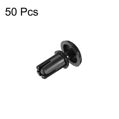 Harfington Uxcell Push Clip Rivet 2.6mm x 7.3mm PCB Circuit Panel Nylon Fastener Black 50 Pcs