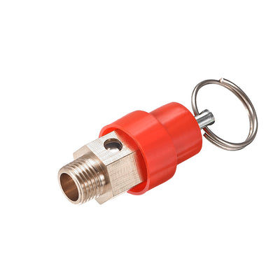 Harfington Uxcell Air Compressor Pressure Relief Valve Release G 1/8 Male Threaded 115 PSI Set Pressure Red Hat