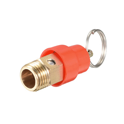 Harfington Uxcell Air Compressor Pressure Relief Valve Release G 1/4 Male Threaded 115 PSI Set Pressure Red Hat