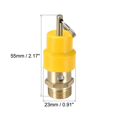 Harfington Uxcell Air Compressor Pressure Relief Valve Release G 3/8 Male Threaded 115 PSI Set Pressure Yellow Hat