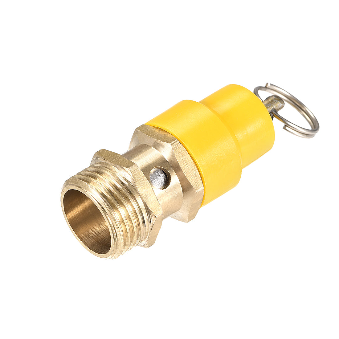 uxcell Uxcell Air Compressor Pressure Relief Valve Release G 1/2 Male Threaded 115 PSI Set Pressure Yellow Hat