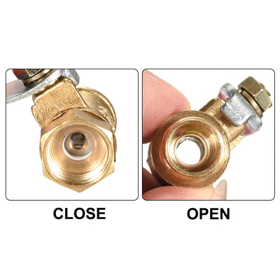 Harfington Uxcell Brass Air Ball Valve Shut Off Switch G1/4 Male to Female Pipe accoupler