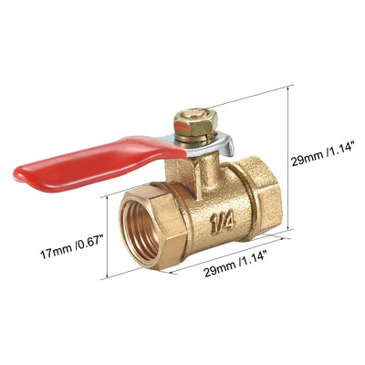 Harfington Uxcell Brass Air Ball Valve Shut Off Switch G3/8 Female to Female Pipe Coupler 2Pcs