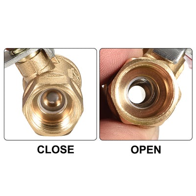 Harfington Uxcell Brass Air Ball Valve Shut Off Switch G3/8 Female to Female Pipe Coupler 2Pcs