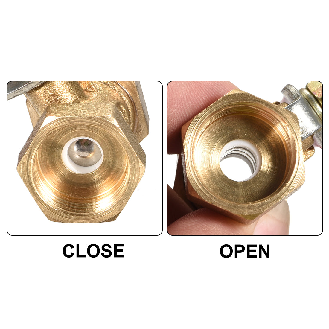 Uxcell Uxcell Brass Air Ball Valve Shut Off Switch G1/2 Female to Female Pipe Coupler