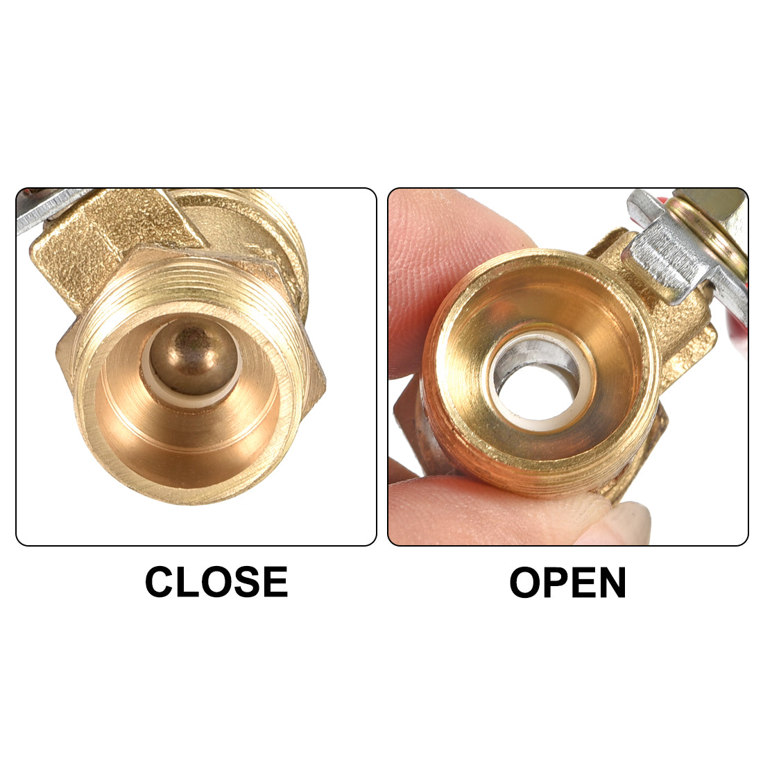 Uxcell Uxcell Brass Air Ball Valve Shut Off Switch G1/2 Male to Male Pipe Coupler 2Pcs