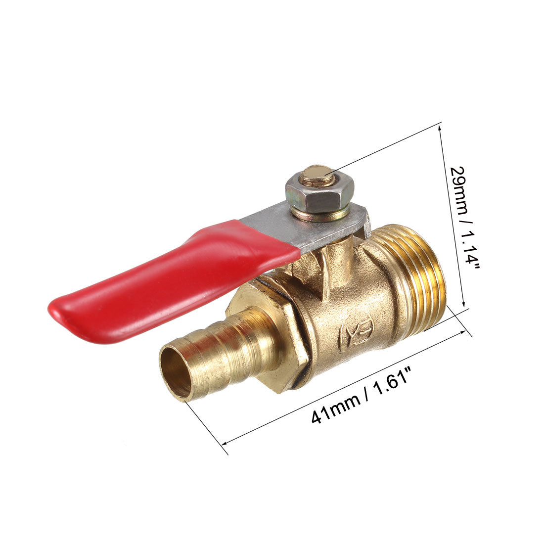 Uxcell Uxcell Brass Air Ball Valve Shut Off Switch G1/4 Male to 3/8" Hose Barb