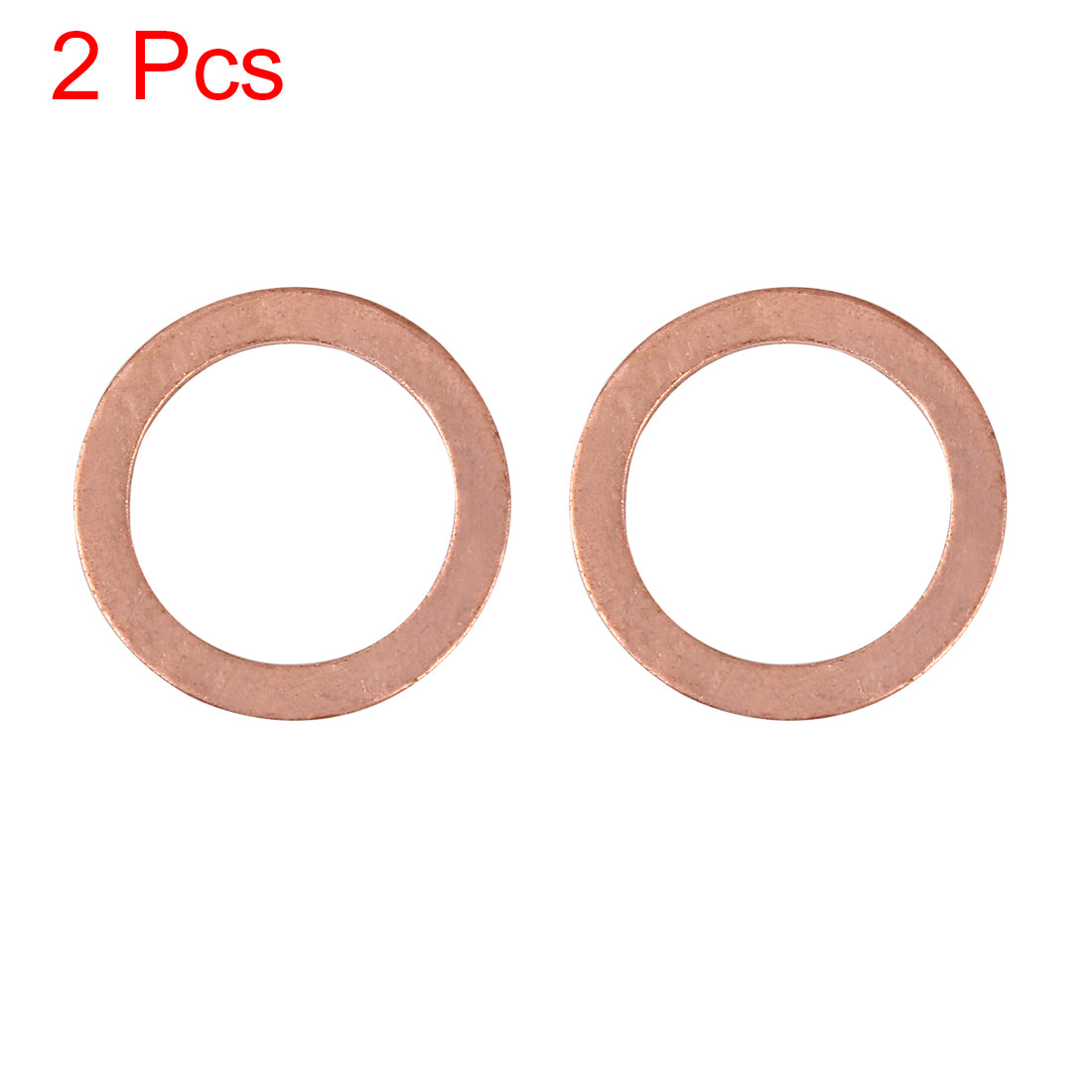 Harfington 2pcs Copper Washer Flat Sealing Gasket Ring Spacer for Car 22 x 30 x 1.5mm