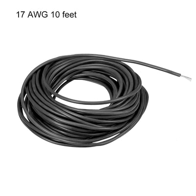 Harfington Uxcell Silicone Wire 17 AWG Electric Wire Strands of Tinned Copper Wire 10 ft Black