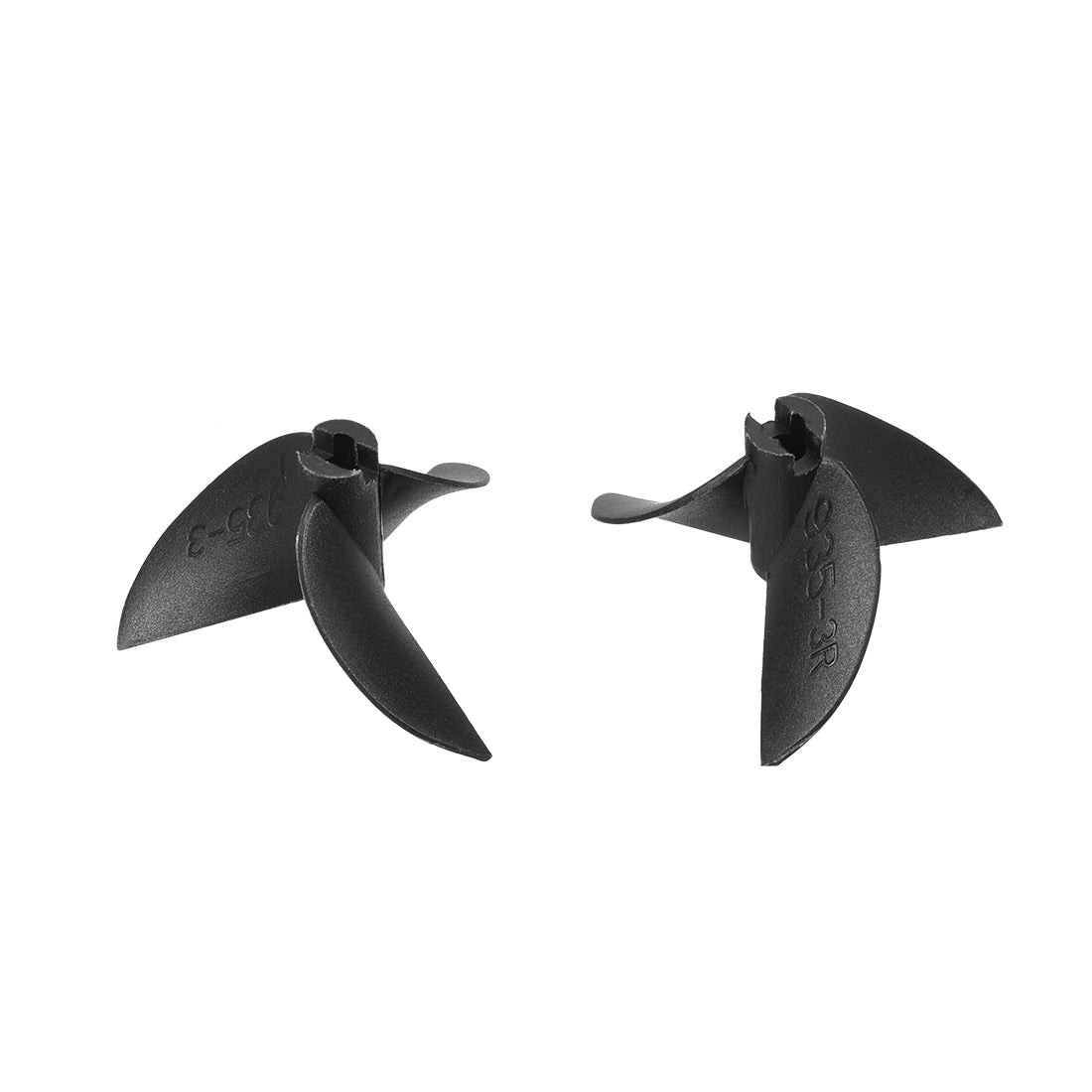 uxcell Uxcell RC Boat CCW/CW Propeller 3.18mm Shaft 3 Vanes 35mm 1.4 P Fan Shape Pastic Black Rotating Propeller Props for RC Boat Pair