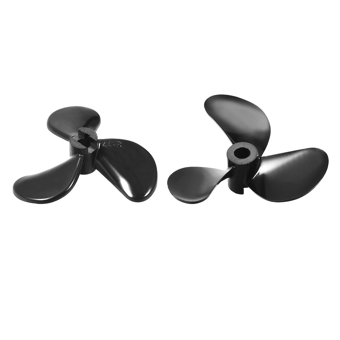 uxcell Uxcell RC Boat CCW Propeller 4mm Shaft 3 Vanes 44mm 1.4 P Fan Shape Pastic Black Rotating Propeller Props for RC Boat 2pcs