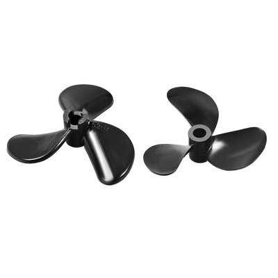 Harfington Uxcell RC Boat CCW Propeller 5mm Shaft 3 Vanes 52mm 1.4 P Fan Shape Pastic Black Rotating Propeller Props for RC Boat 2pcs