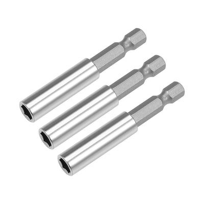 Harfington Uxcell 3 Pcs 1/4 Inch Hex Shank by 2.36 Inch Magnetic Bit Holder Extension, Quick Release Screwdriver Drill Bit Power Tool