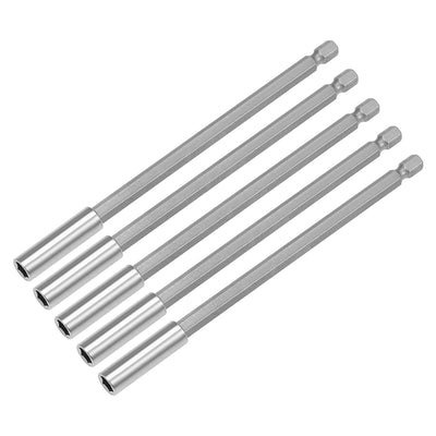 Harfington Uxcell 5 Pcs 1/4 Inch Hex Shank by 6 Inch Magnetic Bit Holder Extension, Quick Release Screwdriver Drill Bit Power Tool