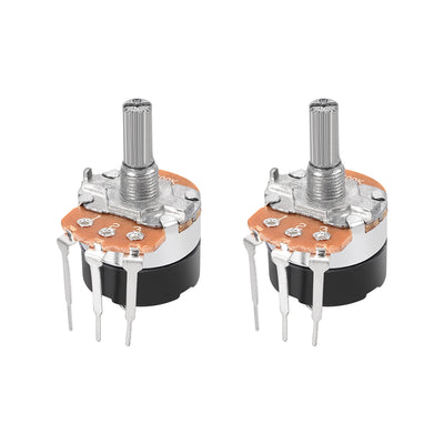 Harfington Uxcell WH138 Potentiometer with Switch B500K Ohm Variable Resistors Single Turn Rotary Carbon Film Taper 2pcs