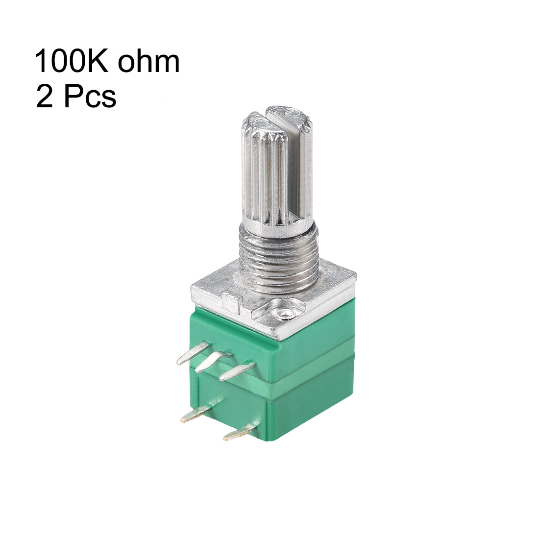 uxcell Uxcell Potentiometer With Switch  B100K Ohm Variable Resistors Single Turn Rotary Carbon Film Taper RV097NS  2pcs